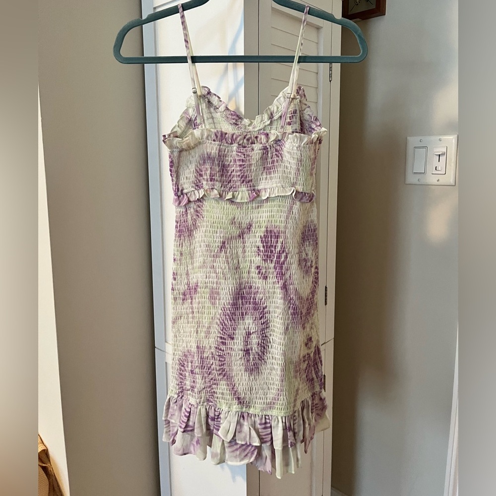 Light green/purple tie dye dress